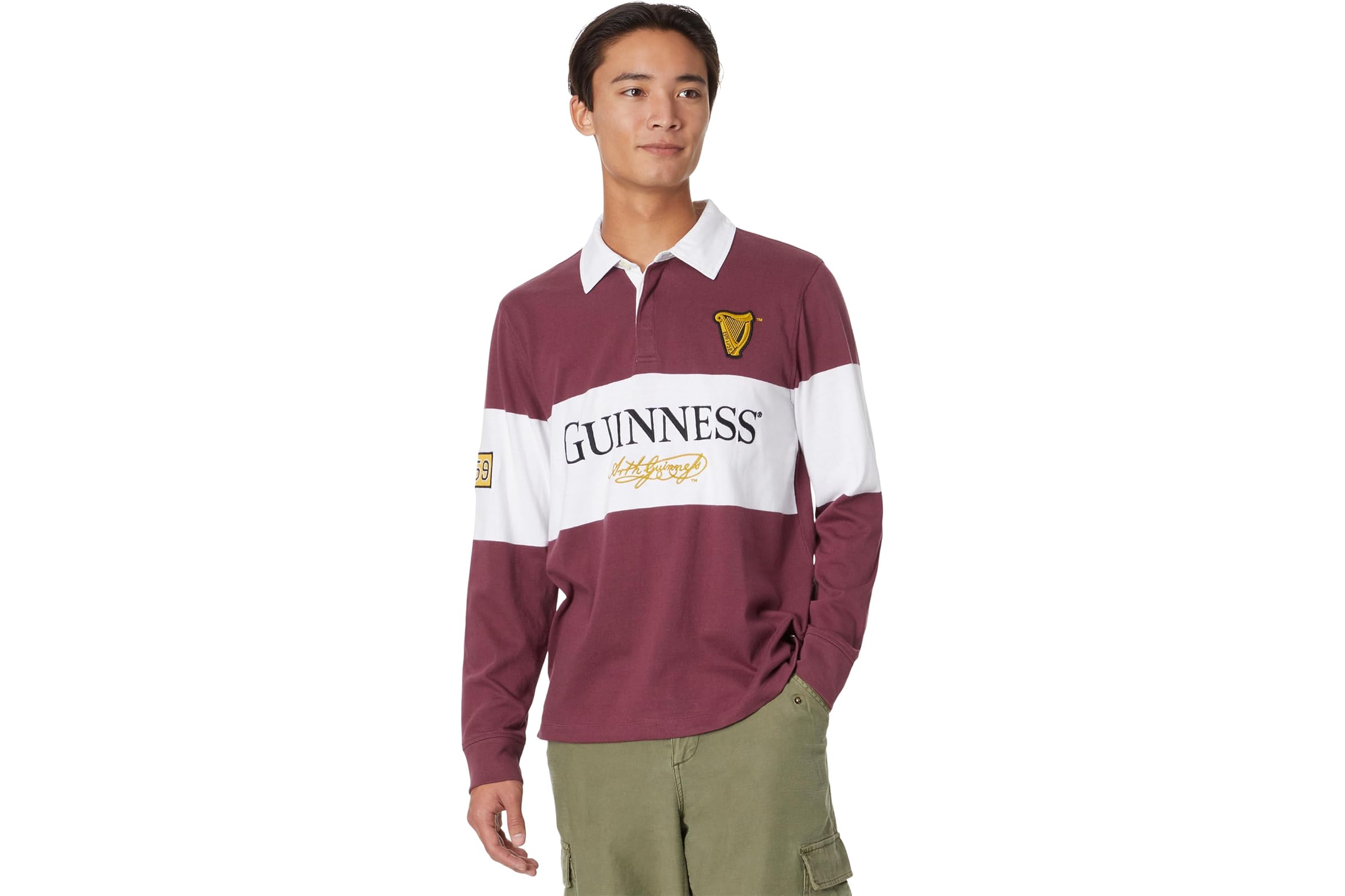 Мужская рубашка Lucky Brand Guinness Color-Block Rugby Shirt 20390₽