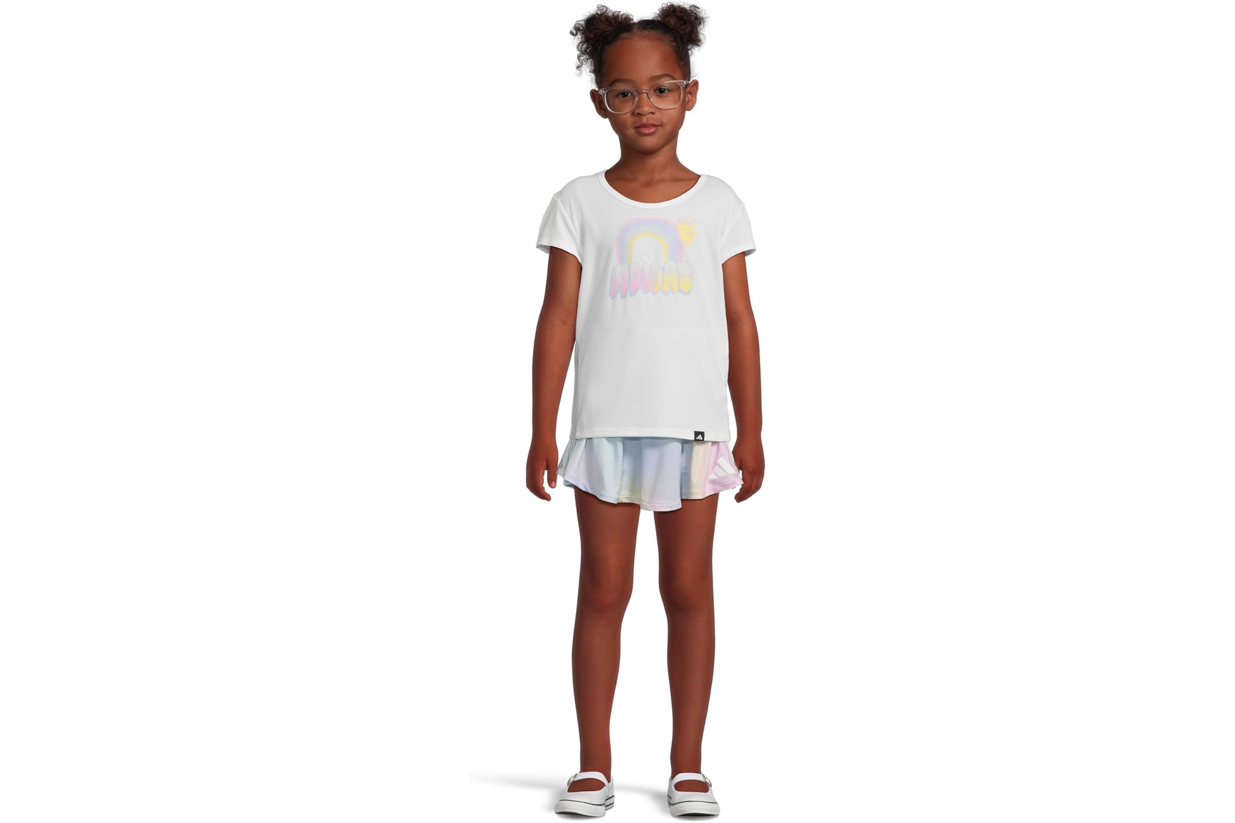 Шорты adidas Kids Pleated Tee - Aop Flounce Skort Set ToddlerLittle Kid 4090₽
