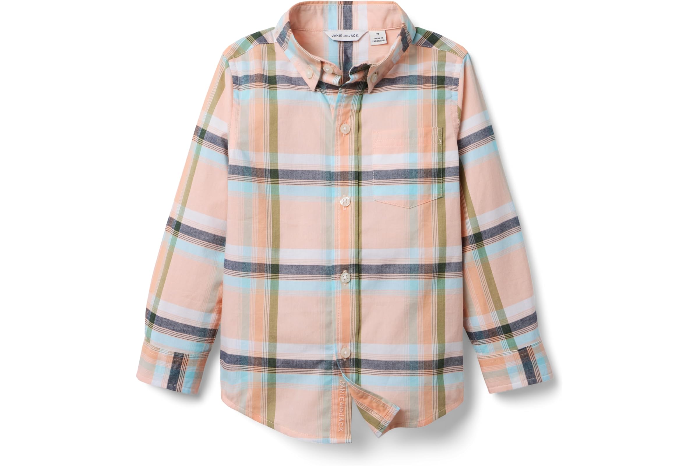 Мужская рубашка Janie and Jack Madras Plaid Button-Down Shirt ToddlerLittle KidBig Kid 2690₽