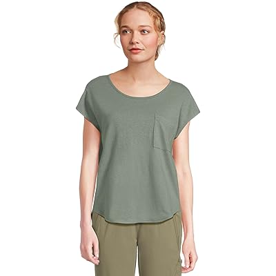 L.L.Bean Cotton Linen Tee Scoop Neck sea green