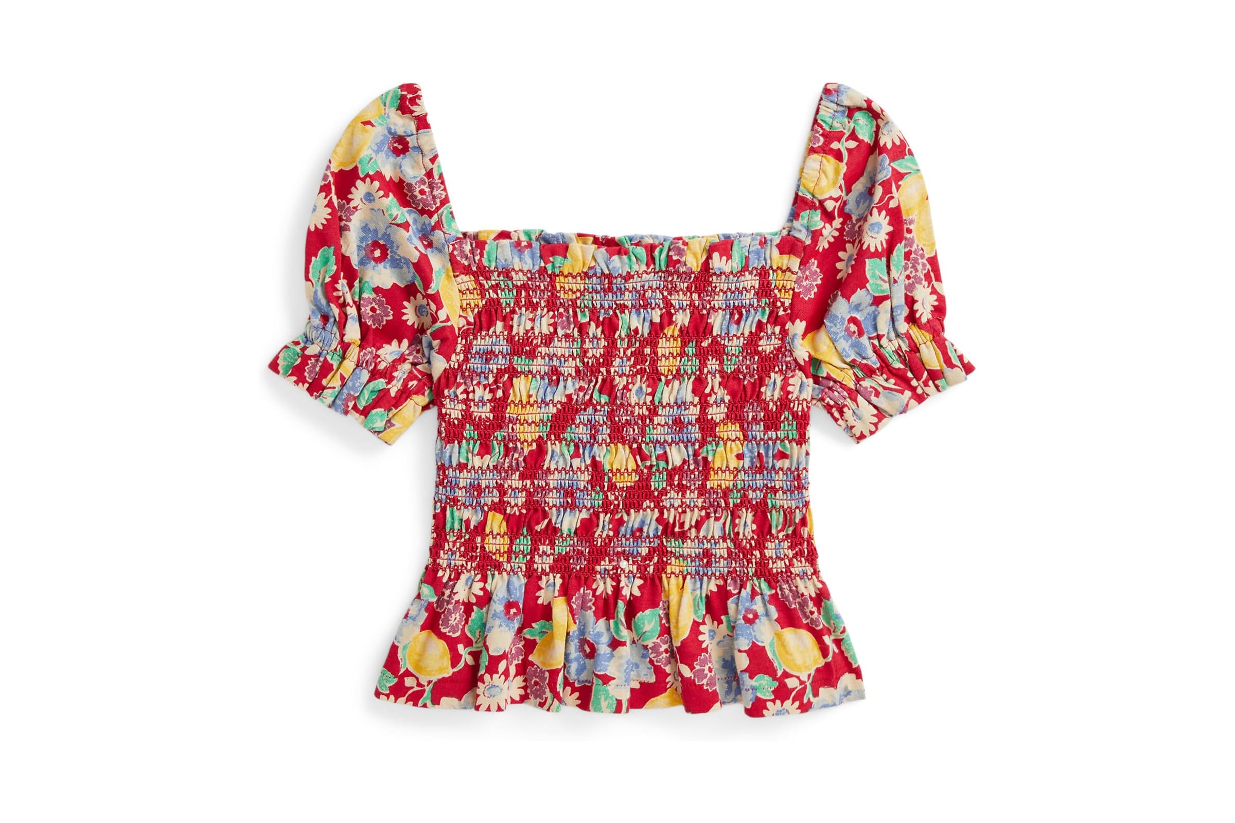 Polo Ralph Lauren Kids Floral Smocked Cotton Jersey Top ToddlerLittle Kid 7590₽