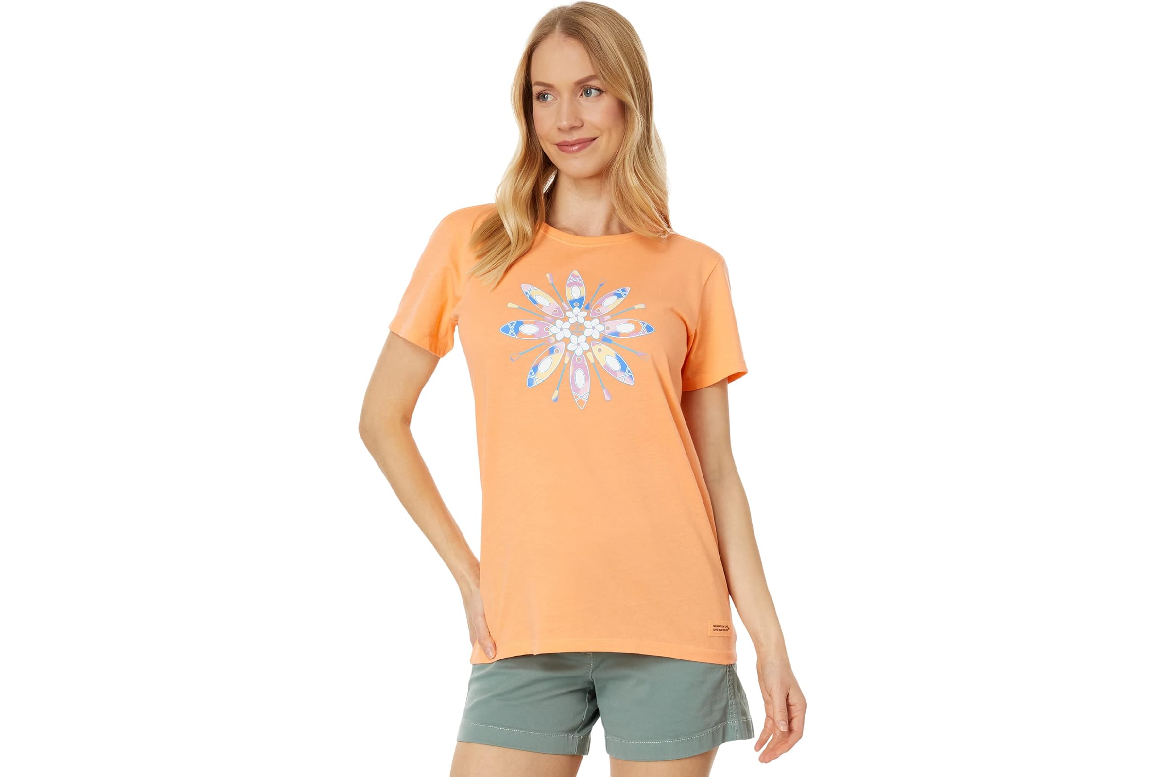 Life is Good Floral Kayak Airbrush Short Sleeve Crusher-Lite Tee 3390₽