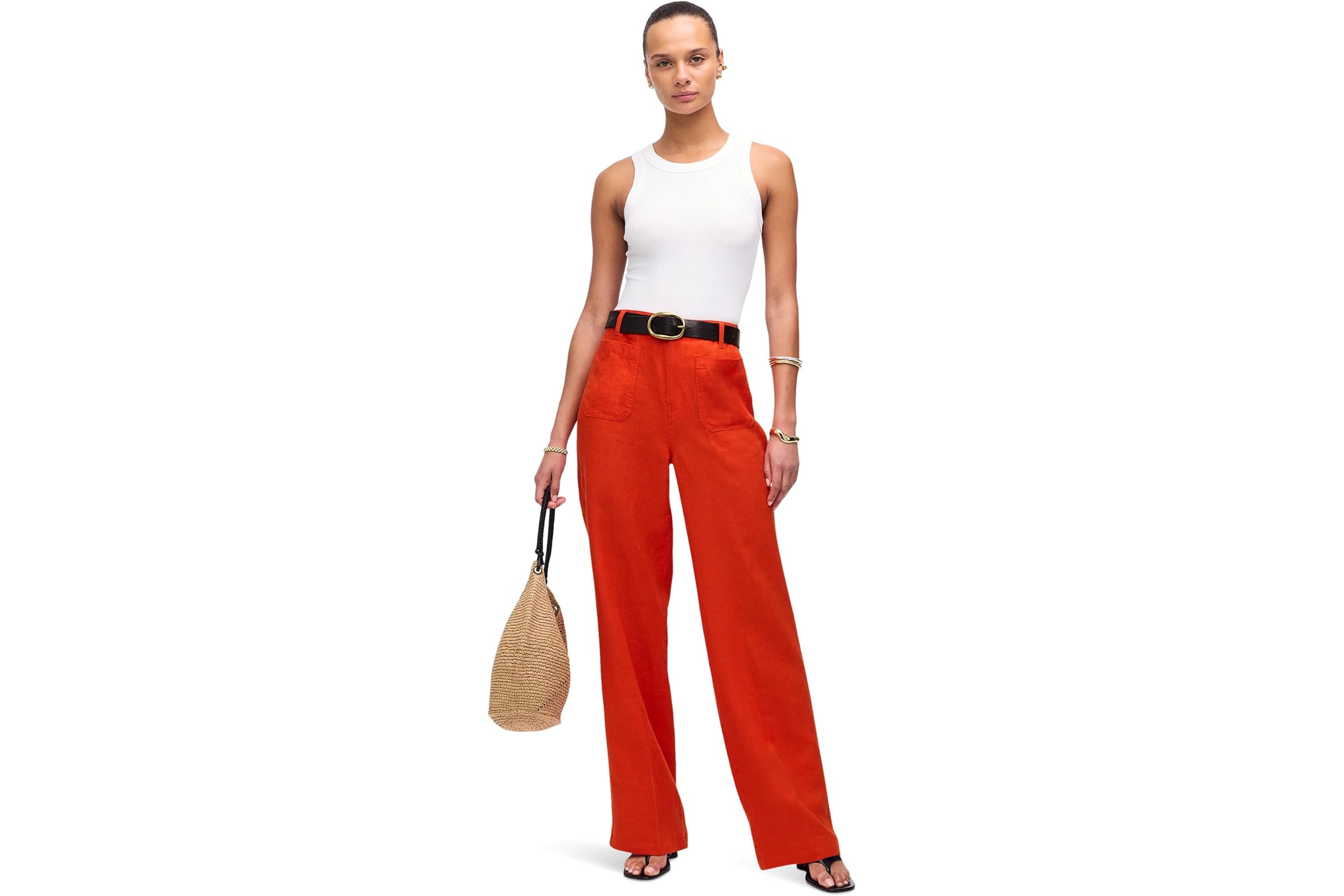 Брюки Madewell Patch Pocket Flare - 100 Linen 15590₽