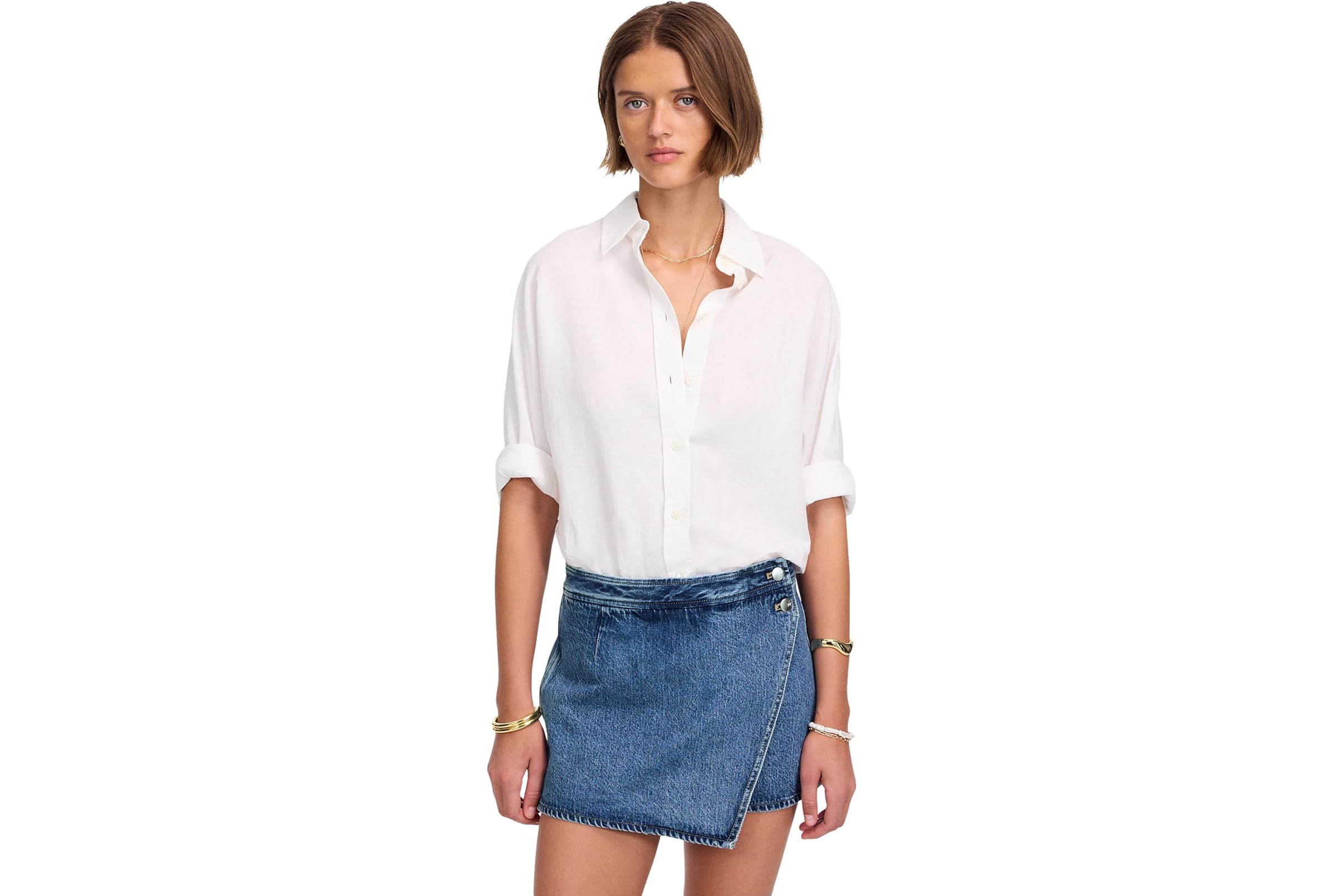 Юбка Madewell Wrap Micro Mini Skort In Northam Wash 12390₽