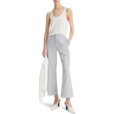 Брюки Vince Low Rise Ticking Striped Crop Flare Trousers