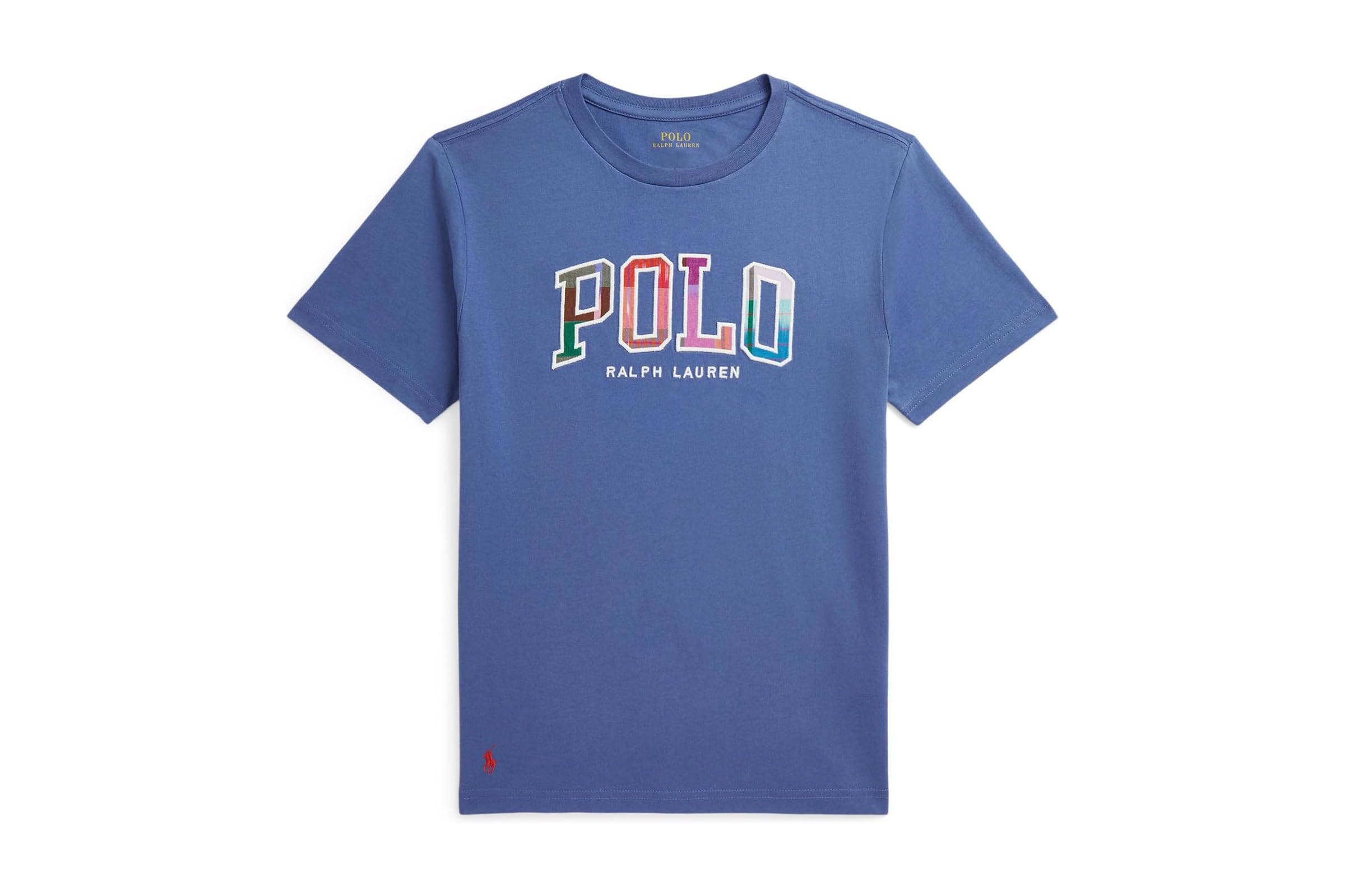 Мужская рубашка Polo Ralph Lauren Kids Madras-Logo Cotton Jersey Tee Big Kid 7090₽