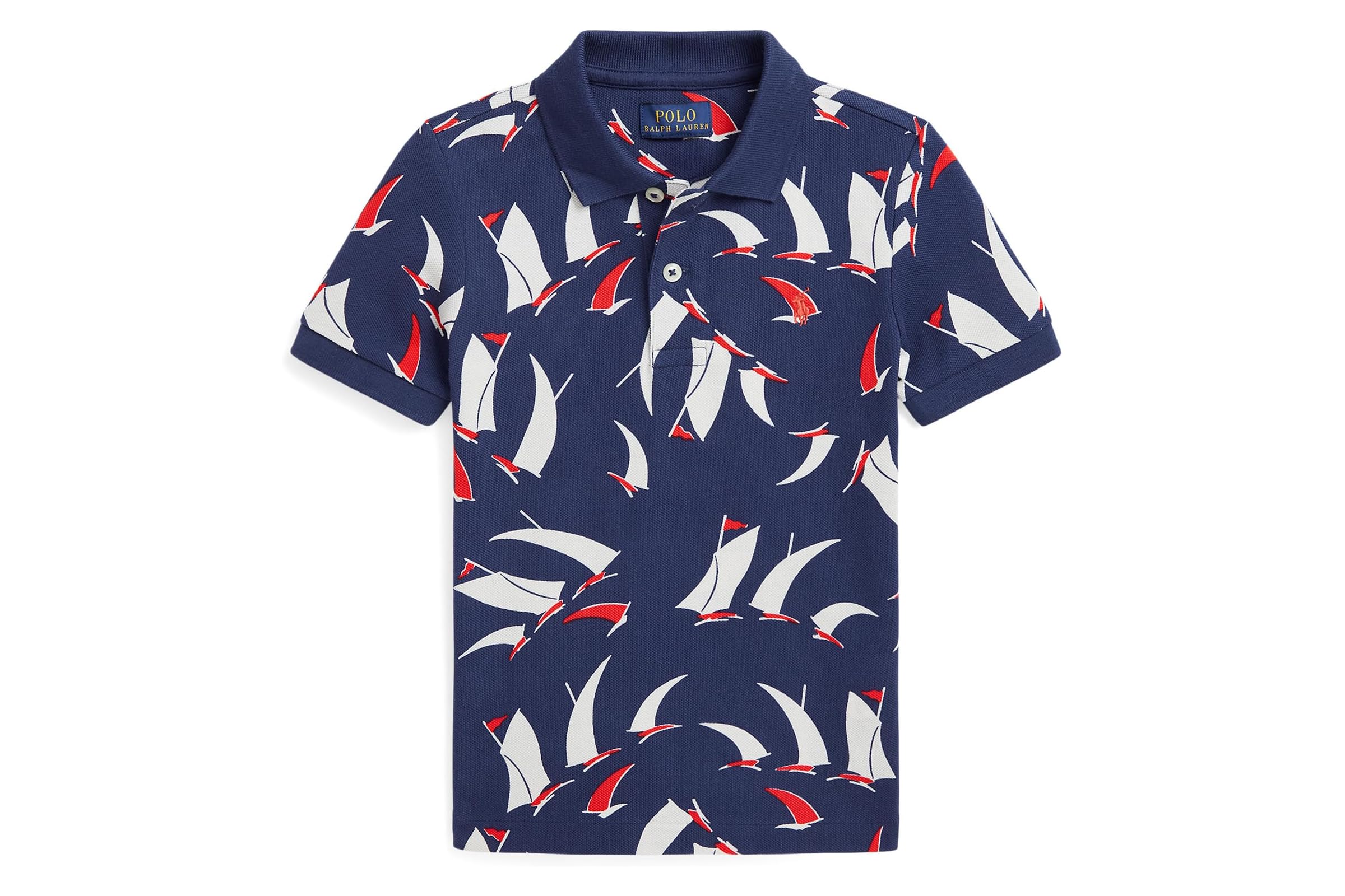 Мужская рубашка Polo Ralph Lauren Kids Sailboat-Print Cotton Mesh Polo Shirt ToddlerLittle Kid 8390₽