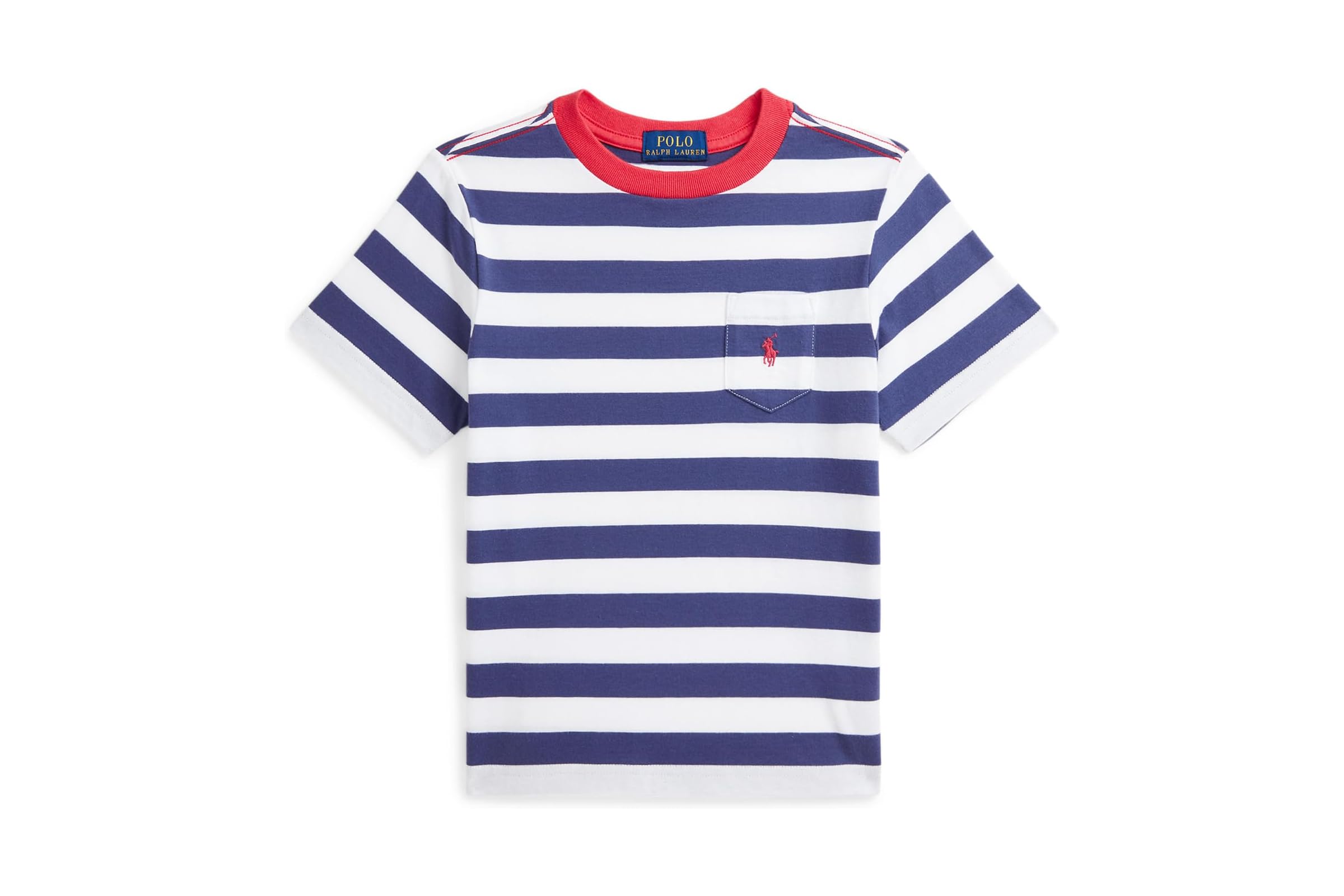 Мужская рубашка Polo Ralph Lauren Kids Striped Cotton Jersey Pocket Tee ToddlerLittle Kid 7490₽