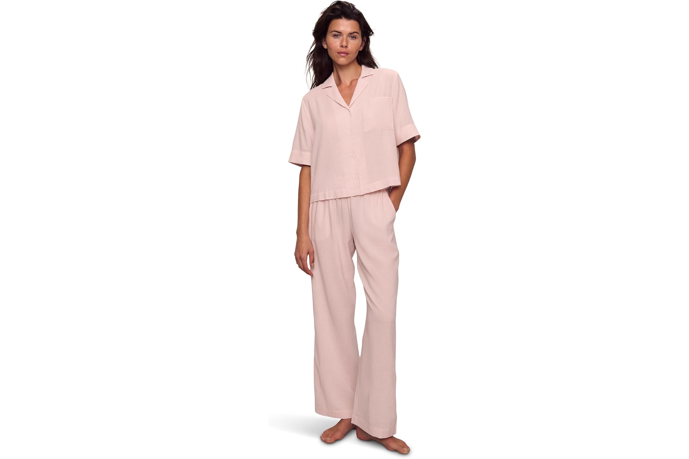 Eberjey Nautico Relaxed Short Sleeve Pant Pajama Set