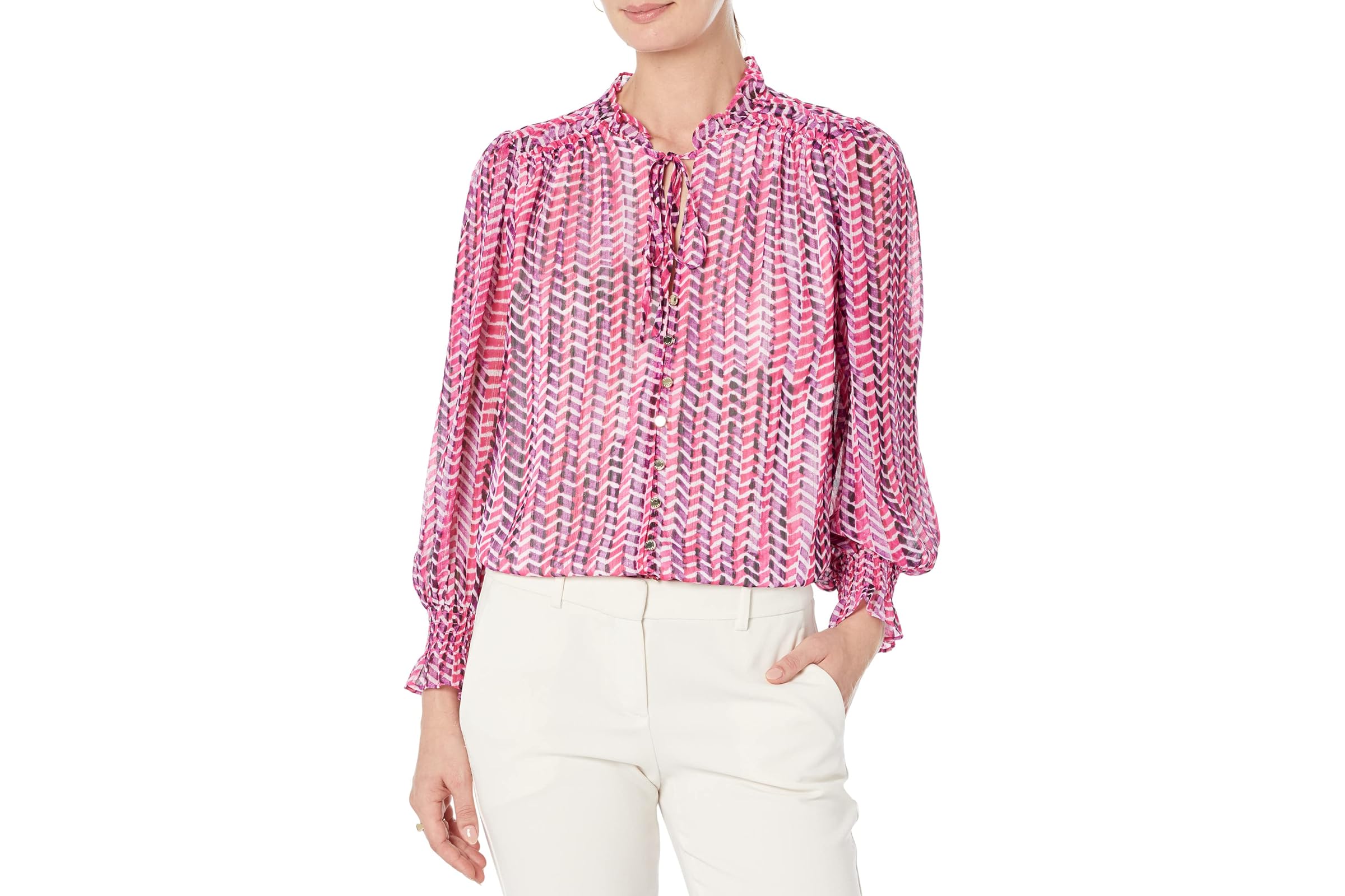 DKNY Long Sleeve Ruffled Blouse 13390₽