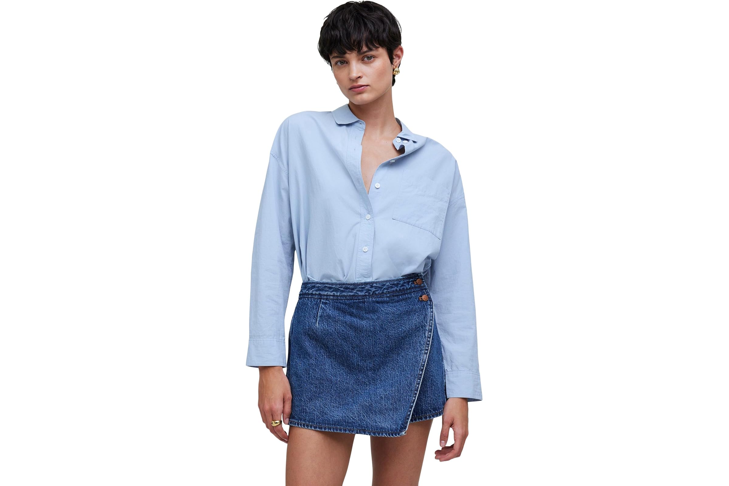 Юбка Madewell Wrap Micro Mini Skirt In Haworth Wash 13690₽