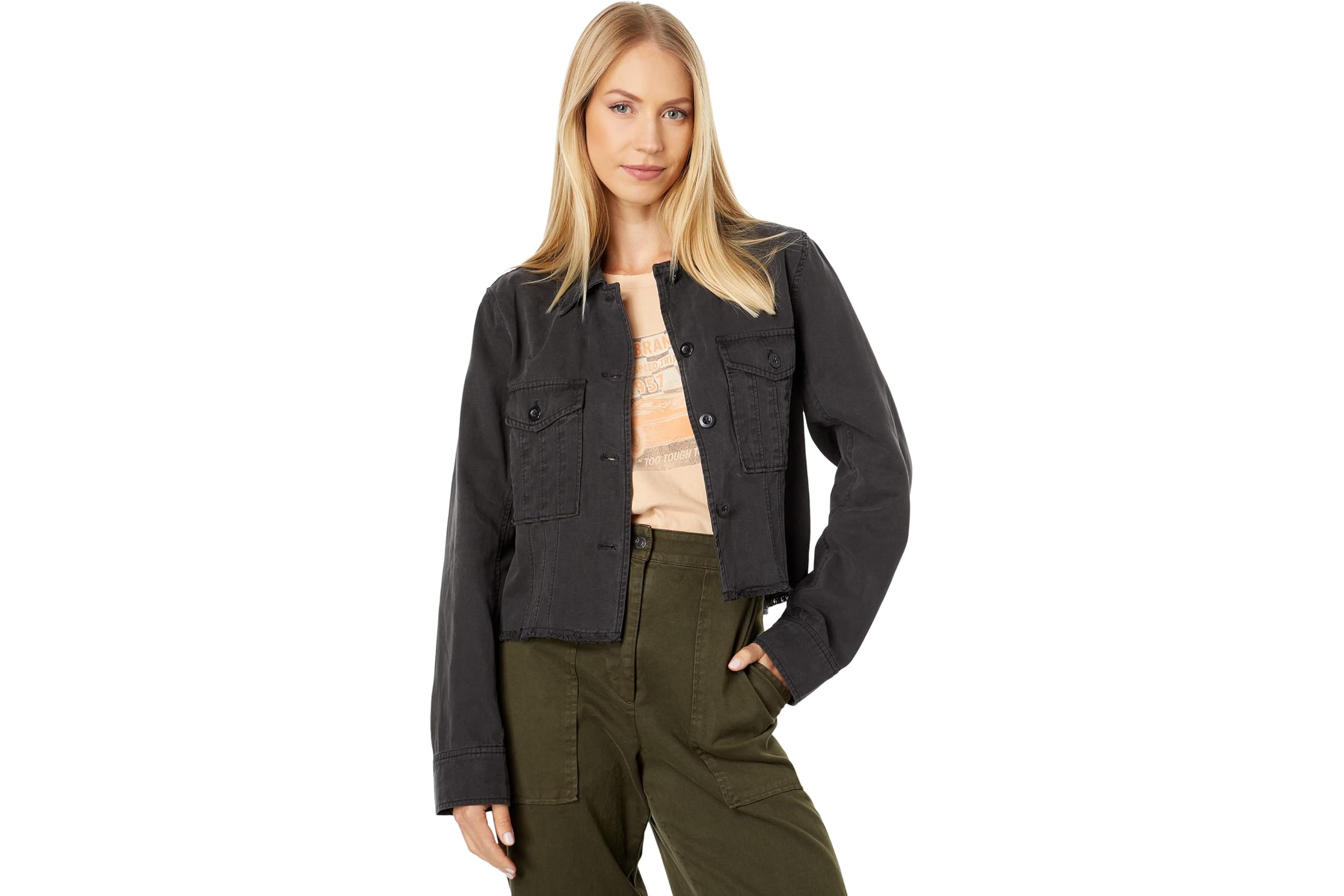Lucky Brand Distressed Cropped Trucker Jacket 13790₽