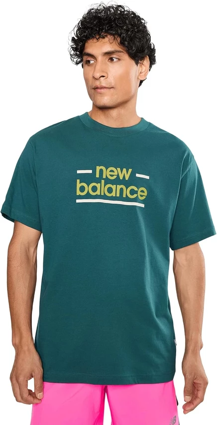 Мужская футболка New Balance Linear Lines, зелёная