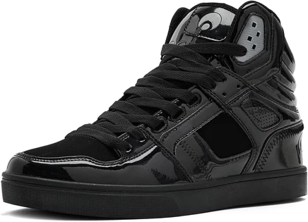 black/patent/silver