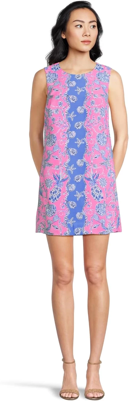 rousseau pink barefoot beachcombers engineered dress
