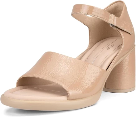 ECCO Sculpted 55 Luxe Ankle Strap nude crackled leather