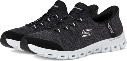 Кроссовки Skechers Glide Step Peak Slip-Ins без шнуров, черно-белые