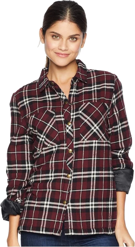 Женская рубашка Volcom Plaid About You, бордовая