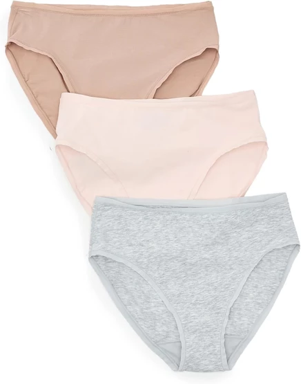 Женские трусы Natori Bliss, 3 шт., серо-бежево-персиковые