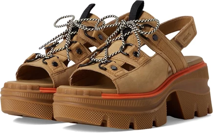 Женские босоножки Sorel Rein CB Lace Platform, бежево-черные