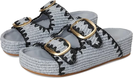 Босоножки Loeffler Randall Theo с двумя ремешками светло-голубые/черные