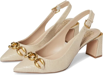 Vince Camuto Hamden Chain Link Slingback Pumps soft buff