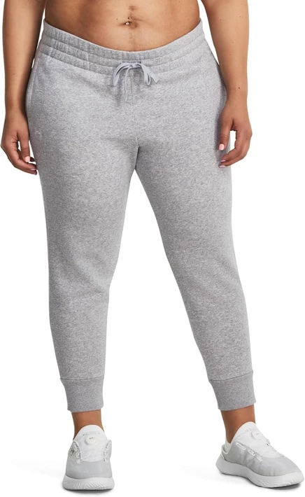 Женские джоггеры Under Armour Rival Fleece Plus Size, серо-белые