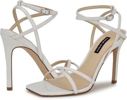 Женские босоножки Nine West Tidle, белые лаковые