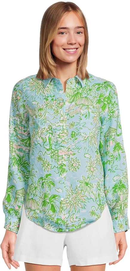 Женская рубашка Lilly Pulitzer Sea View, голубая