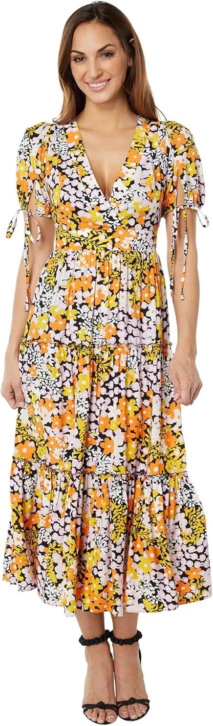 Женское платье Ted Baker Safiree миди с оборками и завязкой, черное