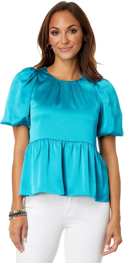 Женский топ Lilly Pulitzer Blakelynn с рукавом до локтя, голубой