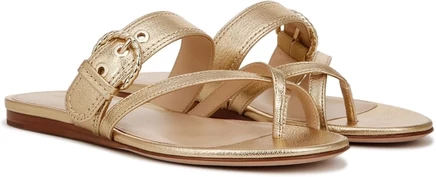 Veronica Beard Salva-3 Slides gold leather
