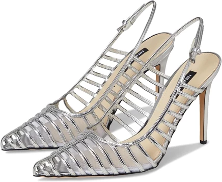Женские туфли-лодочки Nine West Filane, серебристые зеркальные