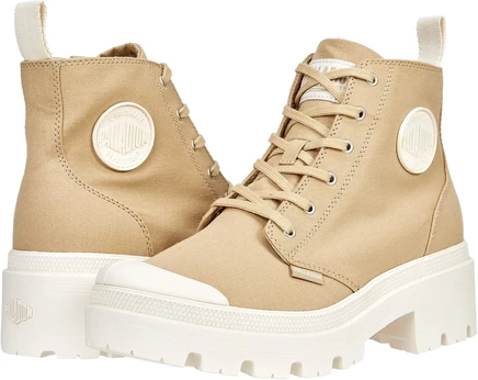 Женские ботинки Palladium Pallabase Twill на шнуровке, тауп