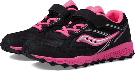 Saucony Kids Cohesion TR14 A/C Trail Running Shoes (Little Kid/Big Kid) black/pink
