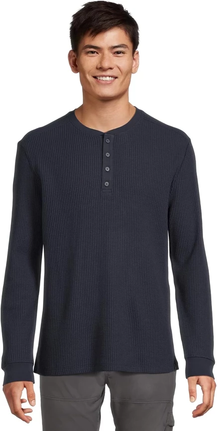 Лонгслив Smartwool Waffle Henley, темно-синий