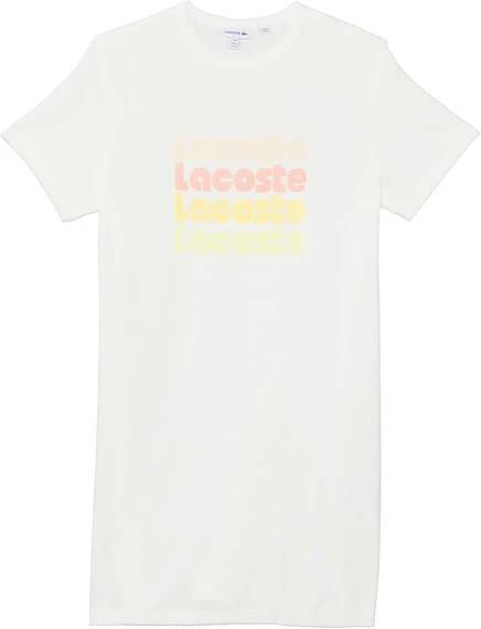 Платье Lacoste Kids Short Sleeve Crew Neck Gradient Lacoste Writing Tee Shirt Dress (Little Kid/Toddler/Big Kid)