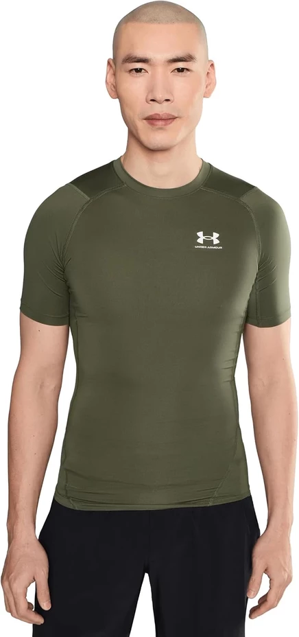 Мужская футболка Under Armour HeatGear, зелёная с белым