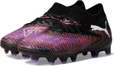PUMA Kids Future 8 Pro Firm Ground/Artificial Ground (Little Kid/Big Kid) puma black/puma white/glowing red