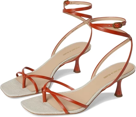 Veronica Beard Caterina persimmon red leather