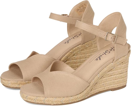 LifeStride Tess Wedge Espadrille Sandals tender taupe