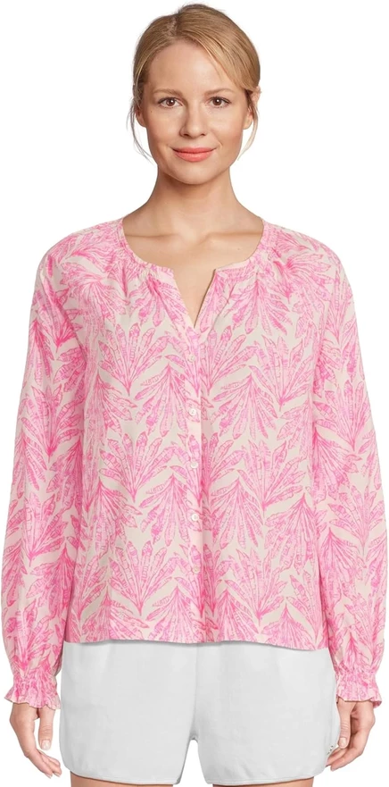 Lilly Pulitzer Aldina Top pink bliss shady babe