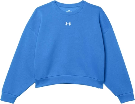 Under Armour Kids Rival Fleece Oversize Crew (большой ребенок) синий atlantis/белый