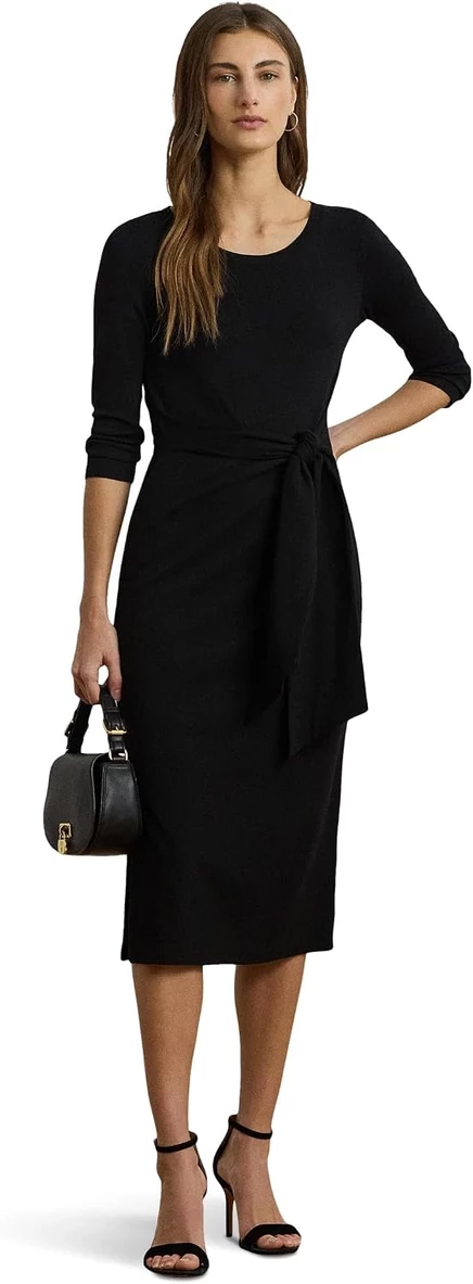 Женское платье Lauren Ralph Lauren Tie-Front, черное