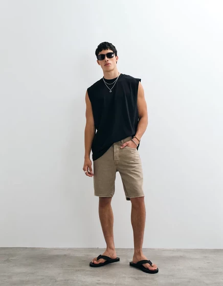 Мужские джинсовые шорты ONLY & SONS Edge, прямой крой, песочные