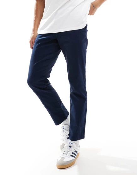 Темно-синие узкие чиносы чиносы ASOS DESIGN navy