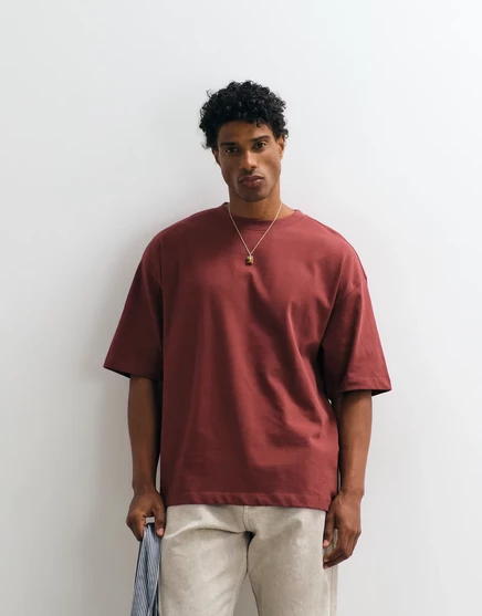 Мужская футболка ASOS Design оверсайз, коричневая