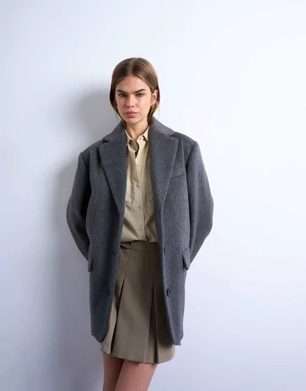Женский блейзер TopShop с тремя пуговицами, антрацитовый