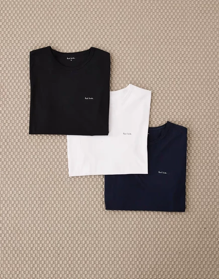 Мужская футболка PS Paul Smith 3 шт., логотип, темно-синяя
