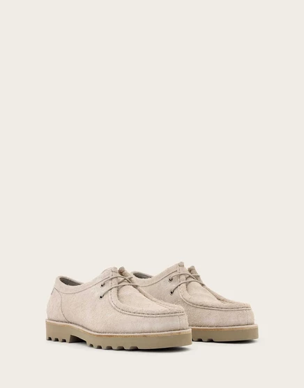 Лодочные туфли-лодочки AllSaints Skiff из коричневой коровьей кожи на шнуровке brown/off white